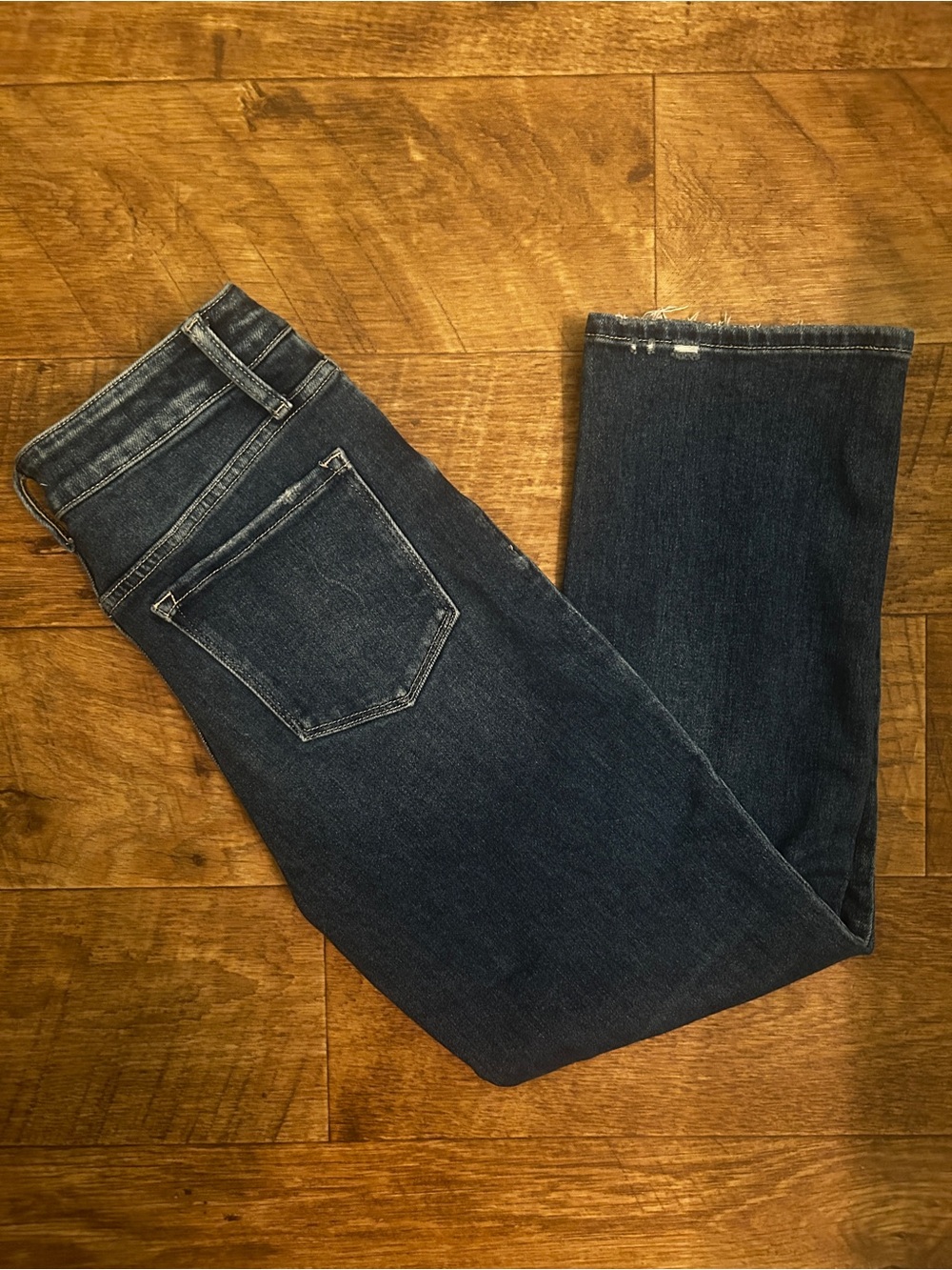 Flying Monkey High Rise Straight Leg Distressed Jeans Dark Wash 26